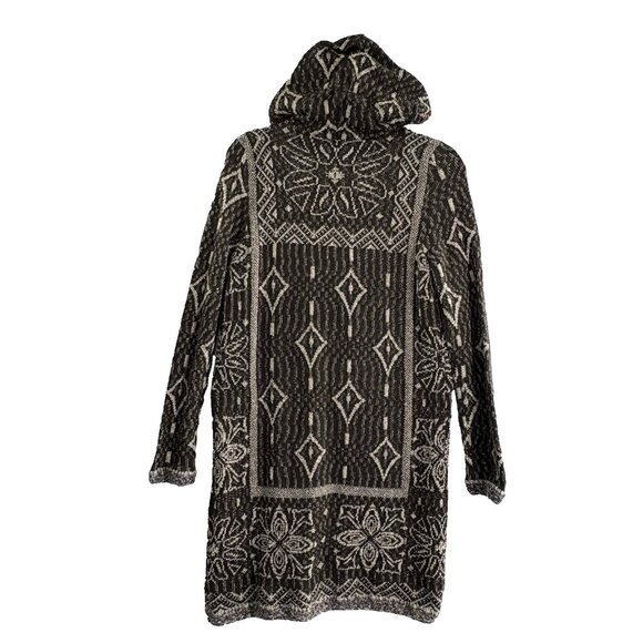 FREE PEOPLE Women Kai Tapestry Cardigan Tassel Tie Front Sz L Taupe Boho 46-14 - Picture 8 of 16